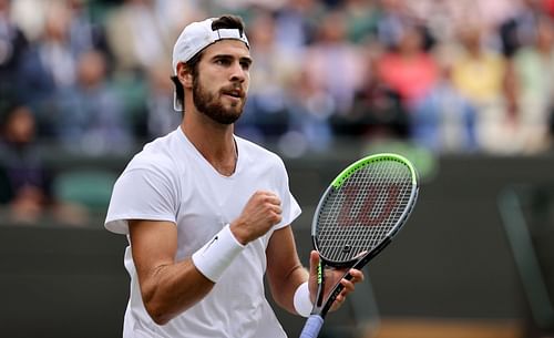 Karen Khachanov at Wimbledon 2021