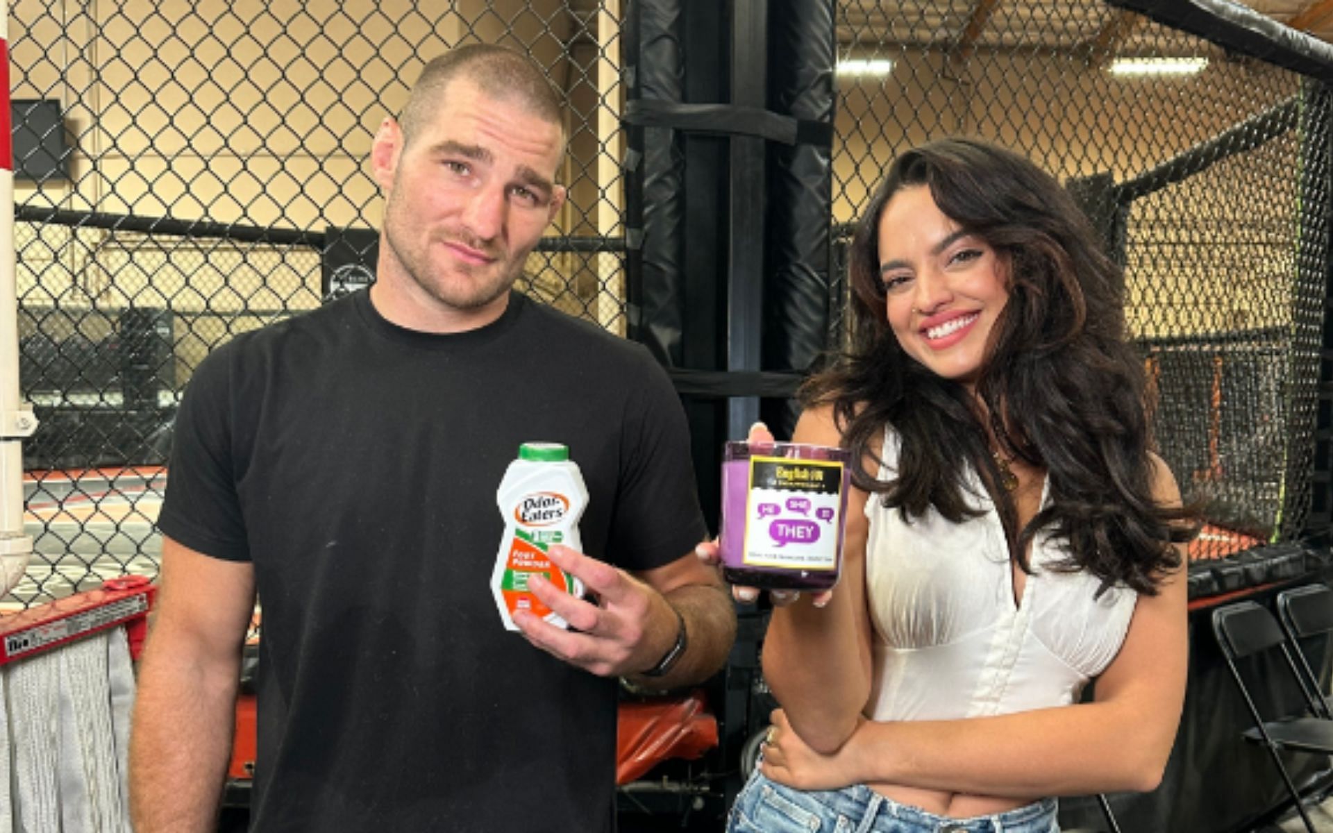 UFC middleweight fighter Sean Strickland on the left and comedian and social media influencer Nina-Marie Daniele on the right [Image Source: @ninamdrama on Twitter]