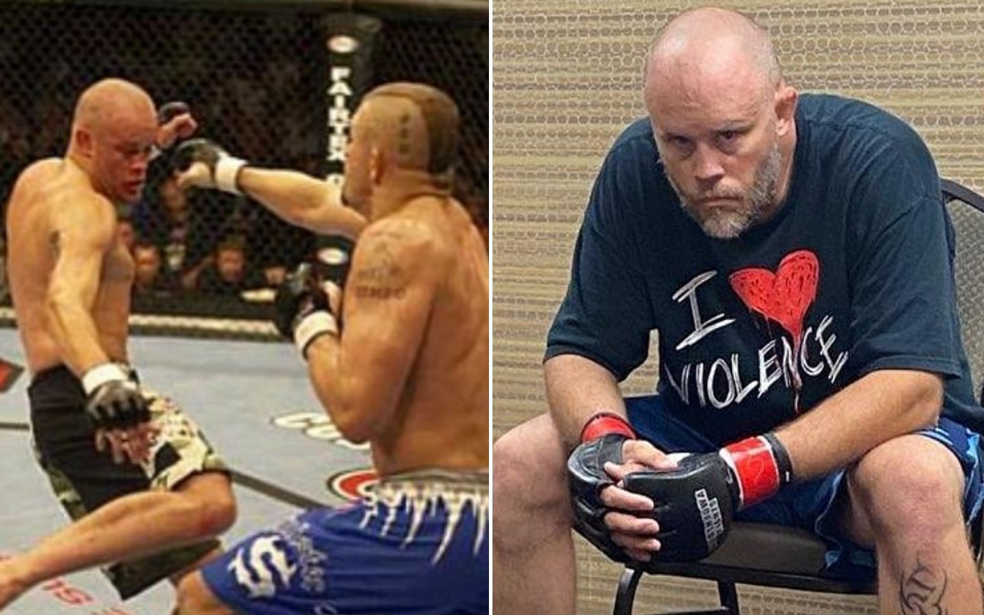 Jeremy Horn during his fighting years [L] and Jeremy Horn now [R] [Images via @jeremyhornmma Instagram]
