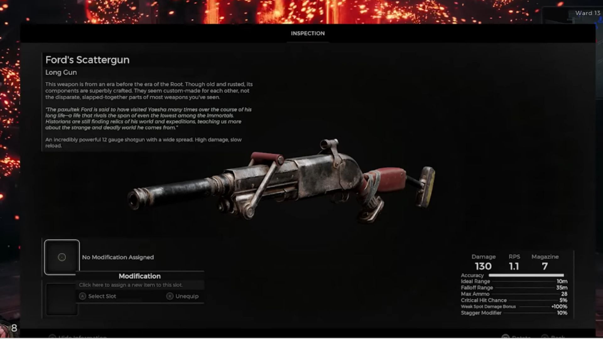 Ford&#039;s Scattergun in Remnant 2 (Image via Gearbox Software)