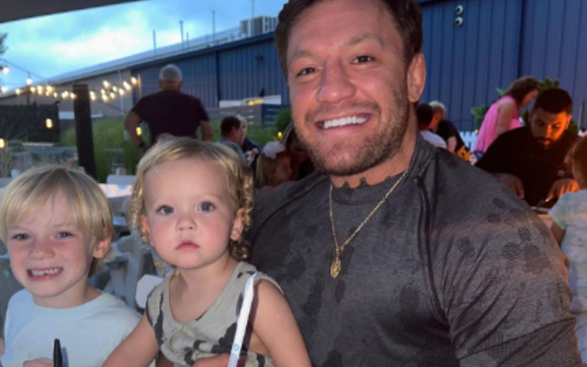 Former UFC double champion Conor McGregor with his kids.