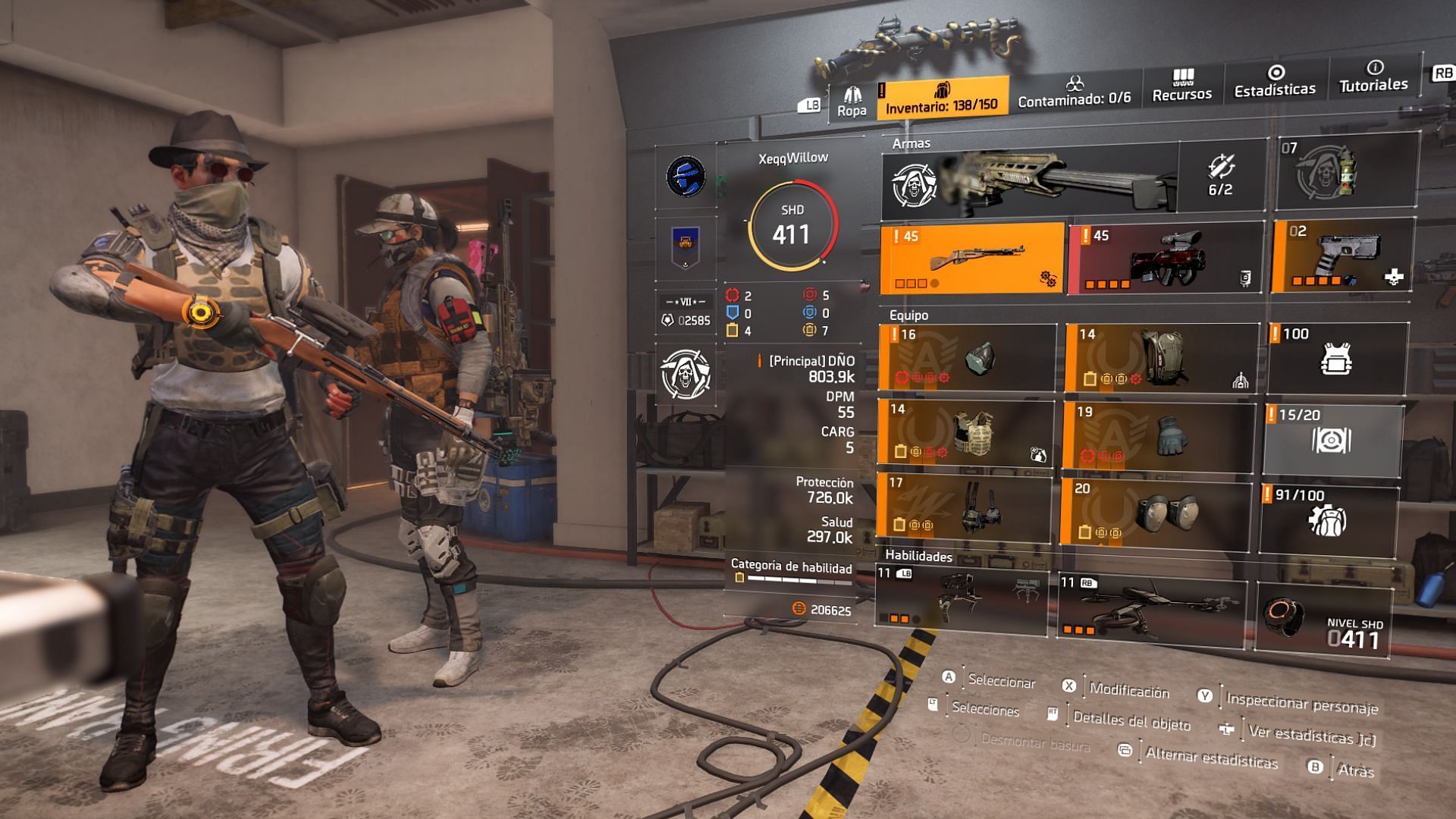 Customizing your character and weapons in The Division 2 (Image via Ubisoft)