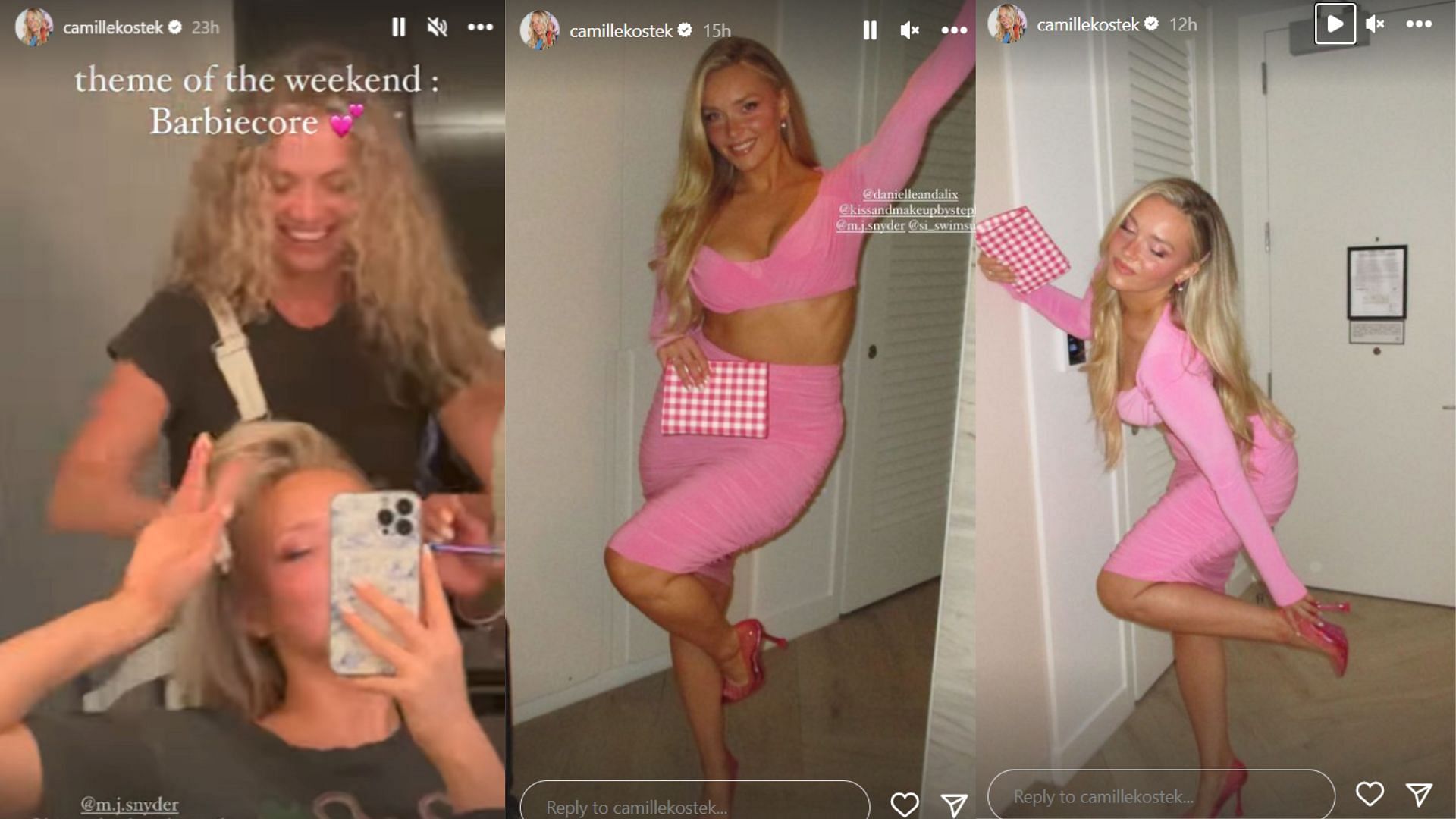 Camille Kostek shows her fans how she achieved her ultimate &#039;Barbiecore&#039; look (Image Credit: Camille Kostek&#039;s Instagram).