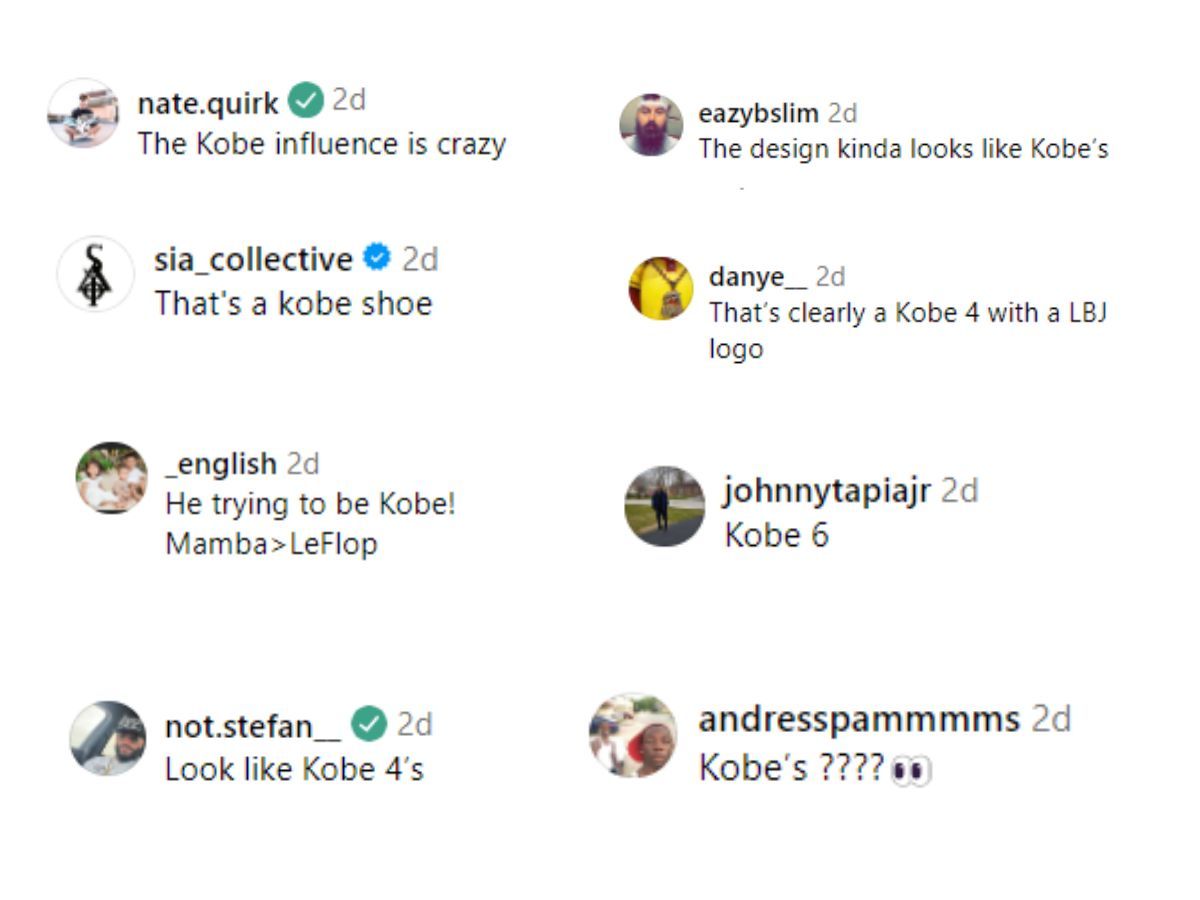 Netizen compares James new launch with Kobe 4 ( image via Instagram/ Nice Kicks)