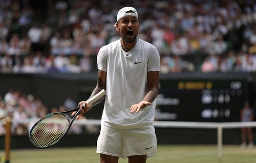 Nick Kyrgios at the 2022 Wimbledon Championships.