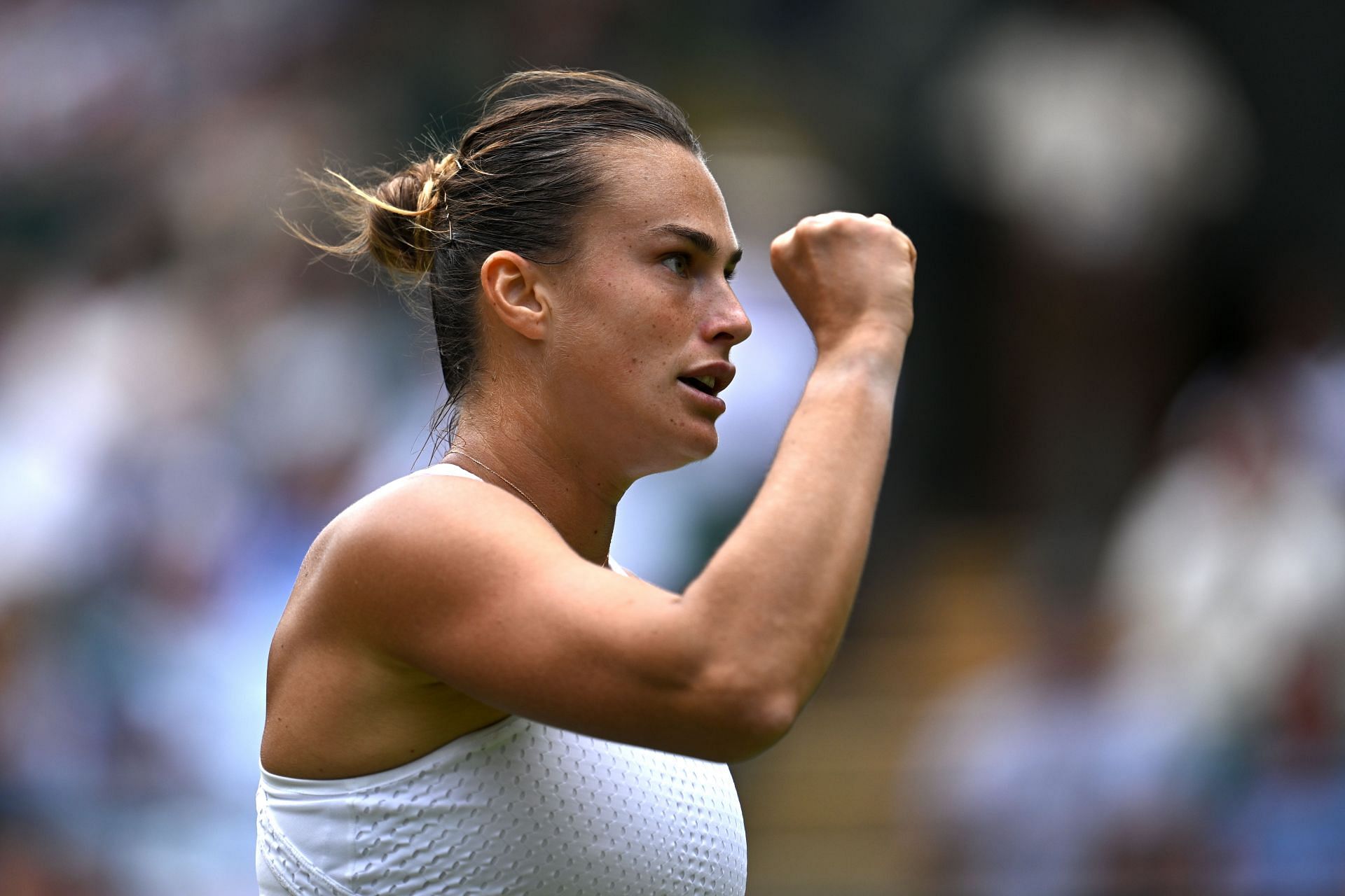 Aryna Sabalenka pictured at the 2023 Wimbledon Championships.