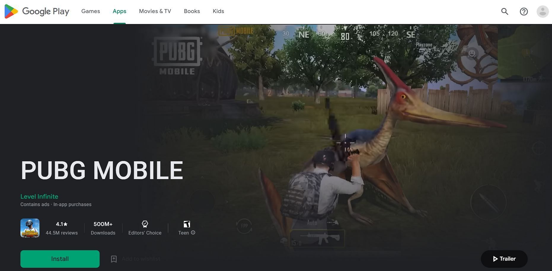 Android users can employ the Google Play Store to install the game (Image via Google Play Store).