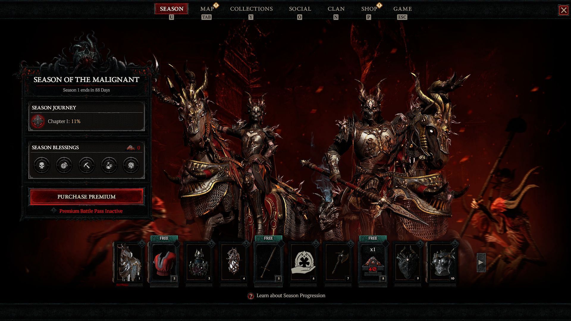Diablo 4 Season of the Malignant Battle Pass (Image via Blizzard Entertainment)