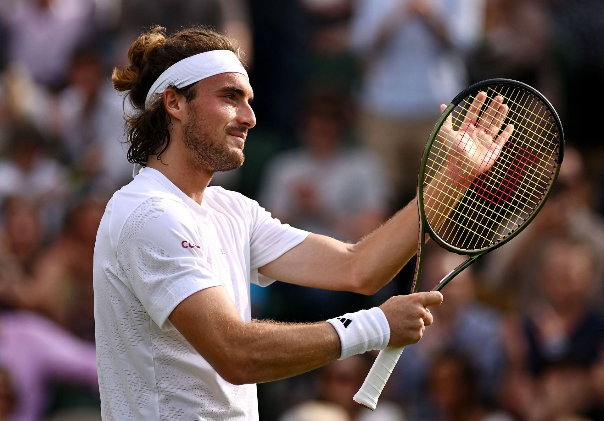 Stefanos Tsitsipas at the 2023 Wimbledon Championships.