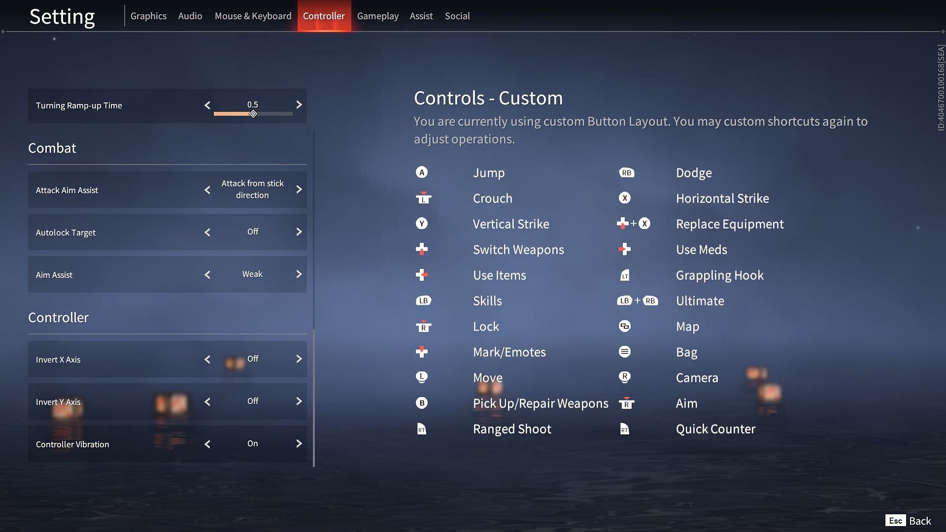 Combat and Controller settings in Naraka (Image via Sportskeeda)
