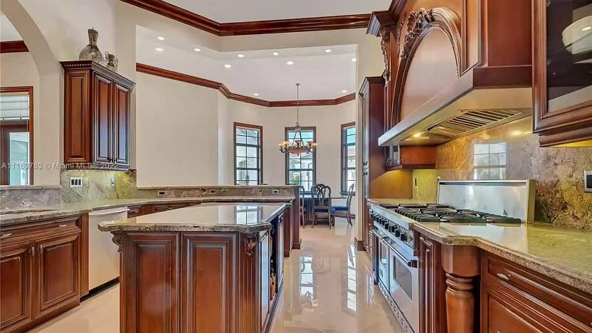 Inside the kitchen area of Tyreek Hill House