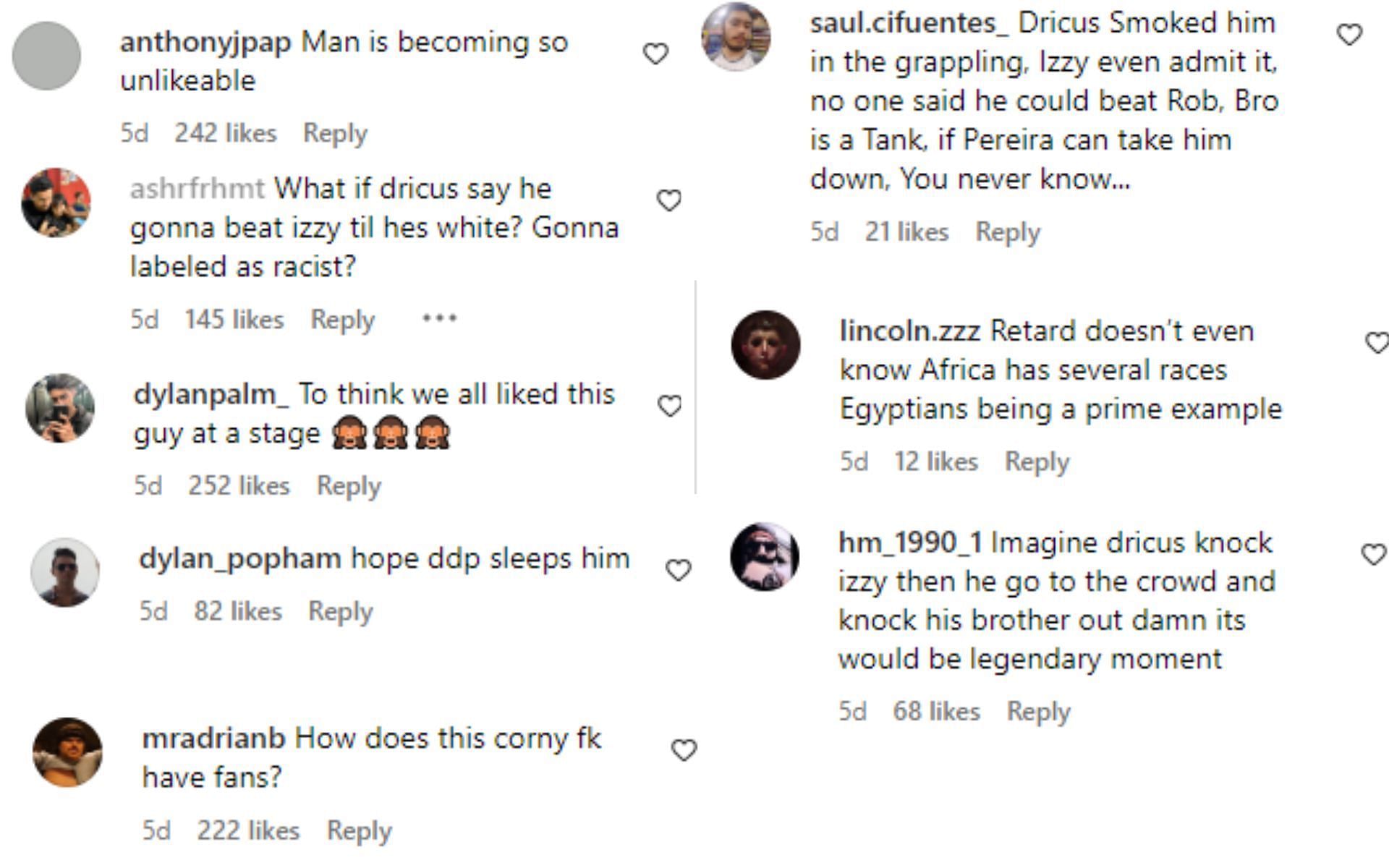 Fan reactions to Israel Adesanya&#039;s statement on Dricus du Plessis