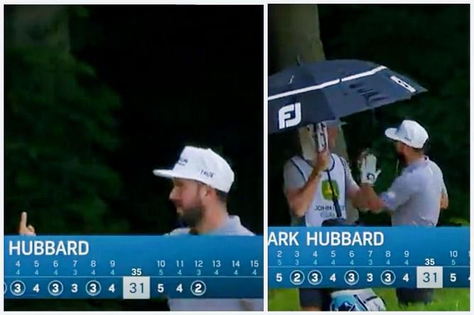 Watch: Mark Hubbard flips his caddie off after holing out from the bunker at the John Deere Classic 2023