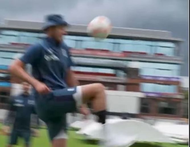[Watch] Stuart Broad inadvertently kicks football onto his face in hilarious moment ahead of fourth Ashes Test