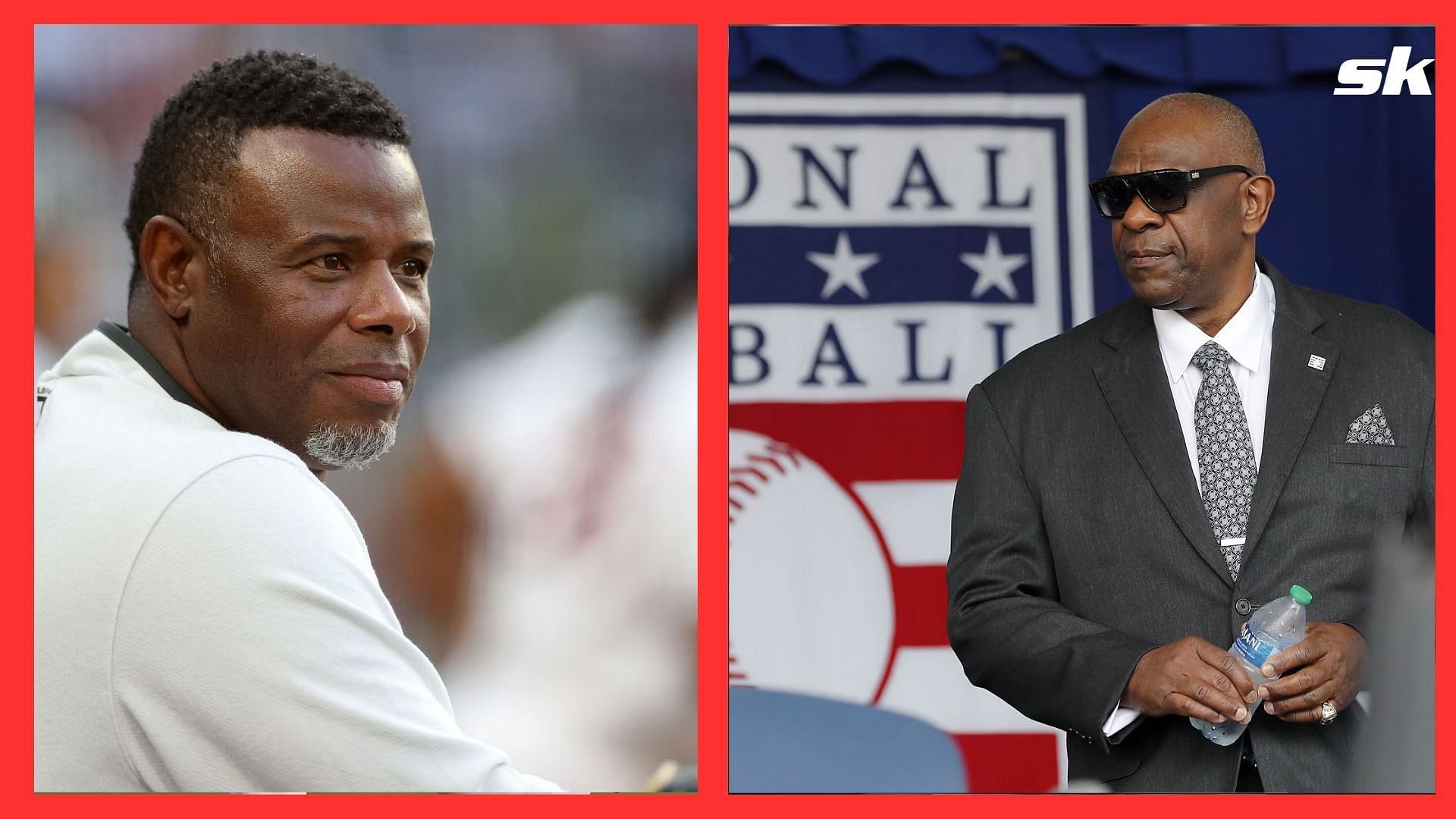 Ken Griffey Jr. throws MLB HBCU Classic ceremonial pitch to Andre Dawson