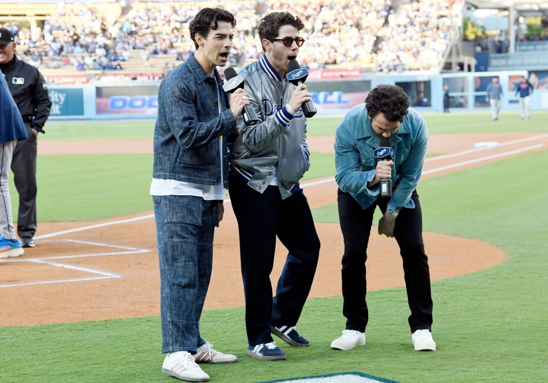 Jonas Brothers at  Dodger Stadium  in Los Angeles, California on June 23, 2023 (Image via Getty Images)