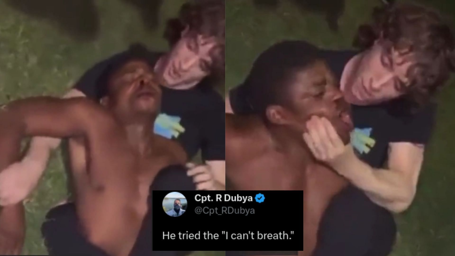 MMA fans react to man using BJJ to subdue attacker [Images courtesy of @stevenstrangles on Twitter]