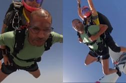 [Watch] "Freefalling through the clouds"- Shikhar Dhawan goes on an adventurous sky-diving trip