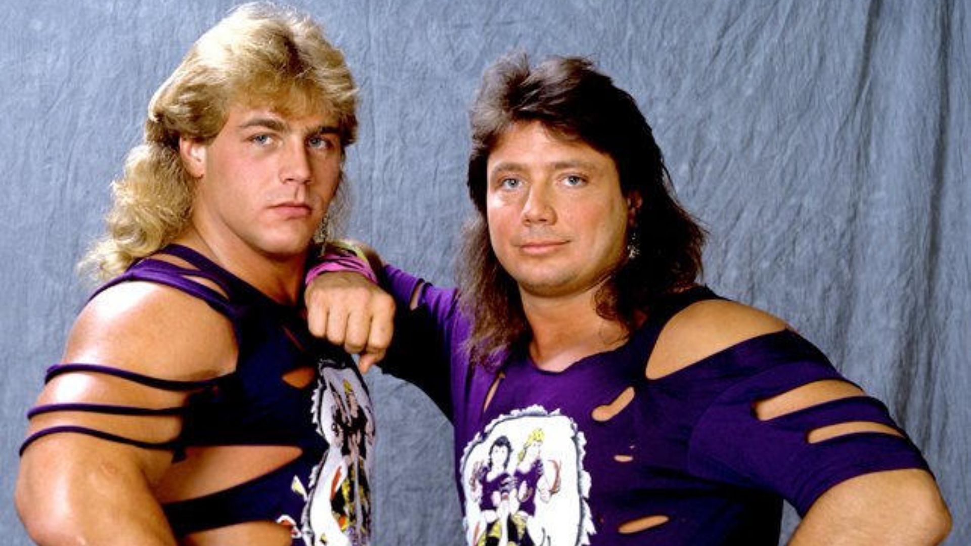 Shawn Michaels (left); Marty Jannetty (right)