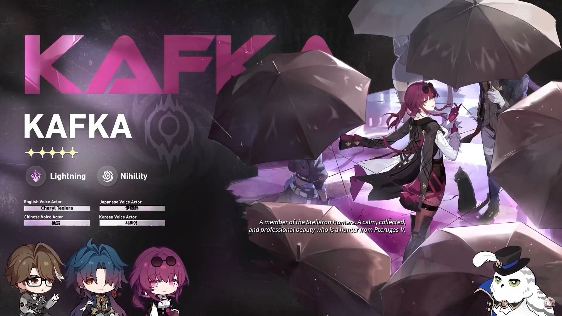 Kafka is the new five-star character (Image via Honkai Star Rail YouTube channel)