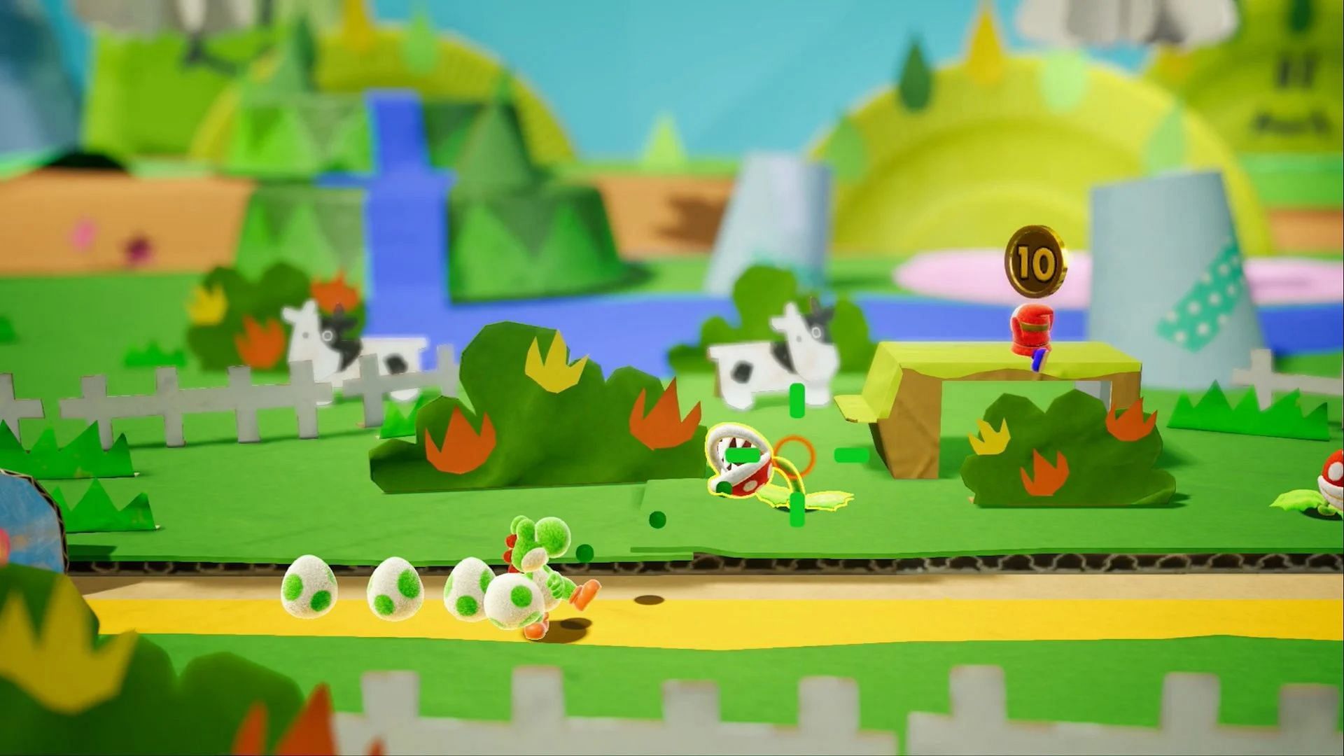 Despite compromises, Yoshi&#039;s Crafted World features stunning visuals for a handheld game (Image via Nintendo)