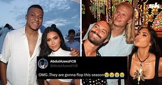 "Expanding Kardashian curse", "Won't win Ballon d'Or" - Fans react as Kim Kardashian hangs out with both Kylian Mbappe and Erling Haaland