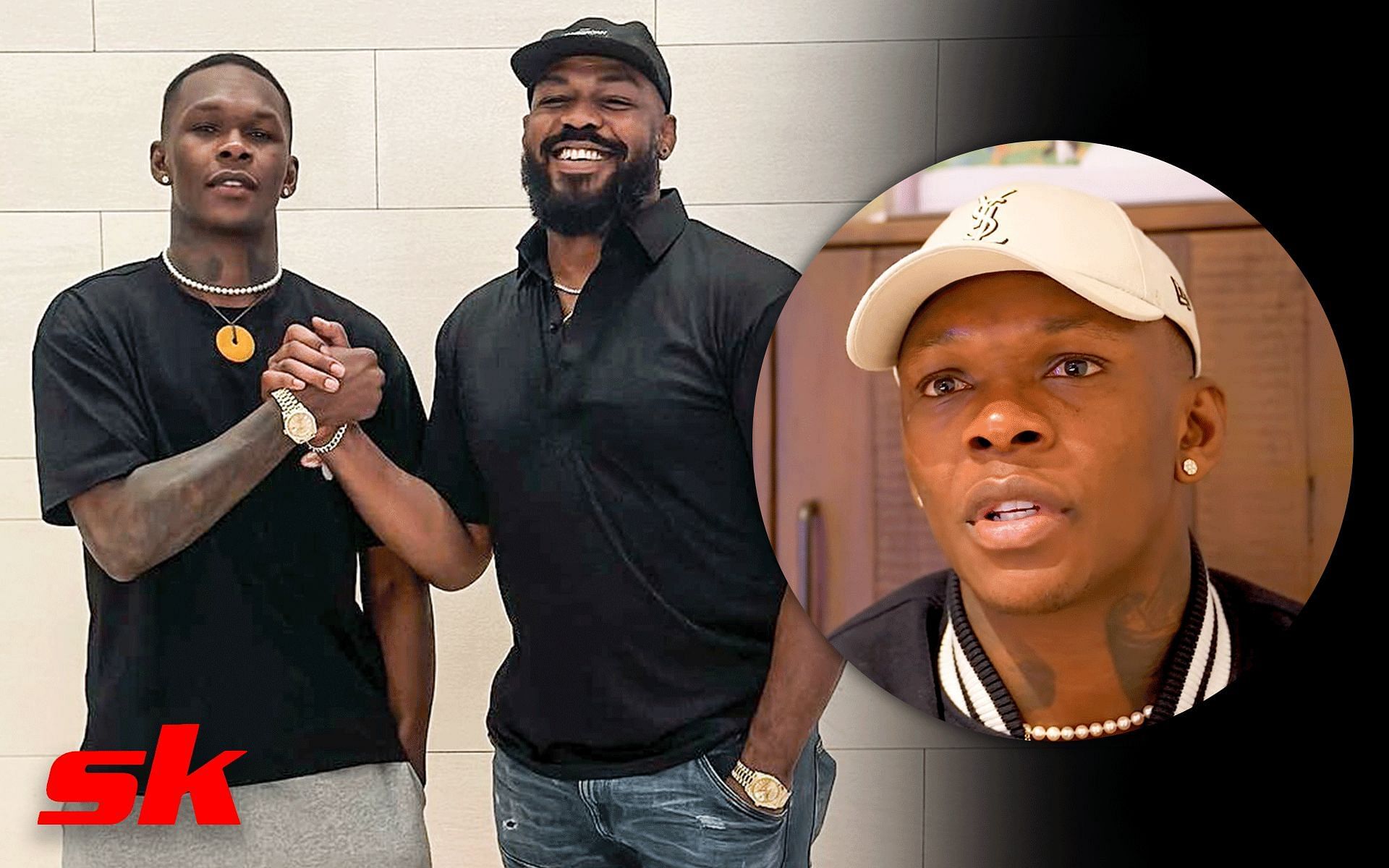 Israel Adesanya and Jon Jones (Left); Israel Adesanya (Right) [*Image courtesy: left image via @jonnybones Instagram; right image via FREESTYLEBENDER YouTube channel]