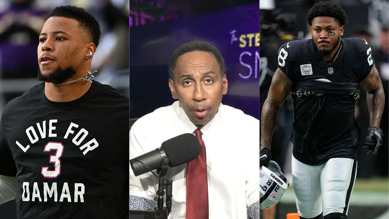 After the 2023 running backs debacle, Stephen A. Smith wants franchise tags gone from the NFL - outside images via Getty, middle image via ESPN Radio