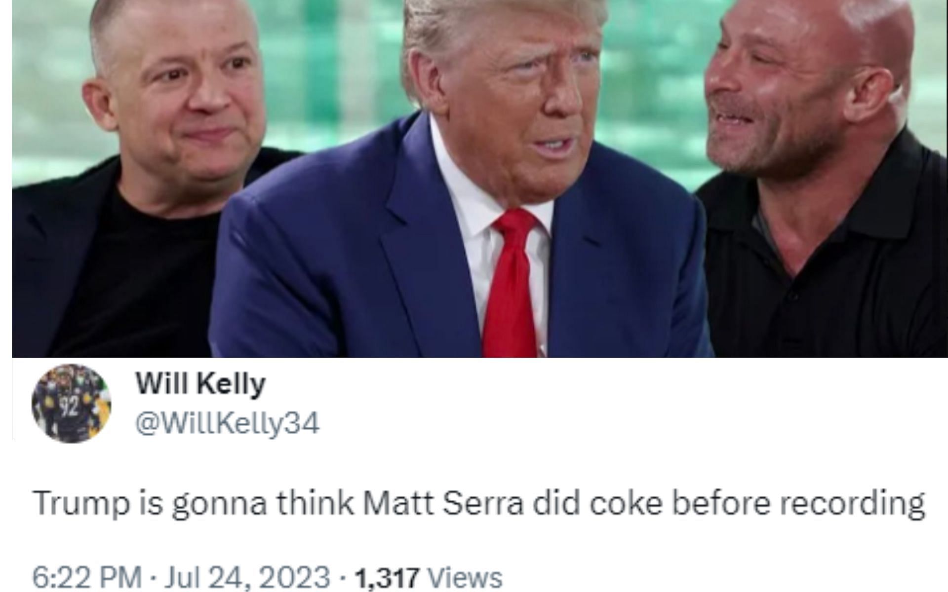Thumbnail of the promo of the UFC Unfiltered featuring President Trump. [Image source: UFC