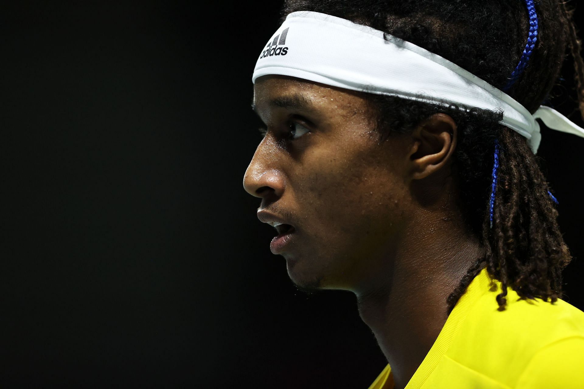 Mikael Ymer representing Sweden at the 2021 Davis Cup