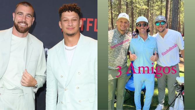 IN PHOTOS: Patrick Mahomes spotted having fun with Travis Kelce and Josh Allen at Lake Tahoe Golf Tournament