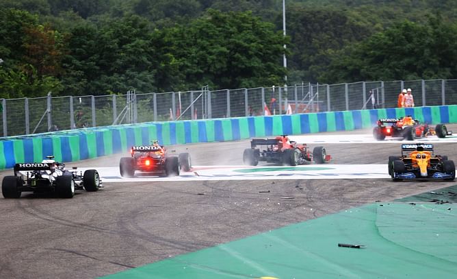 Watch: Valtteri Bottas causes a multi-car carnage at the start of the 2021 F1 Hungarian GP