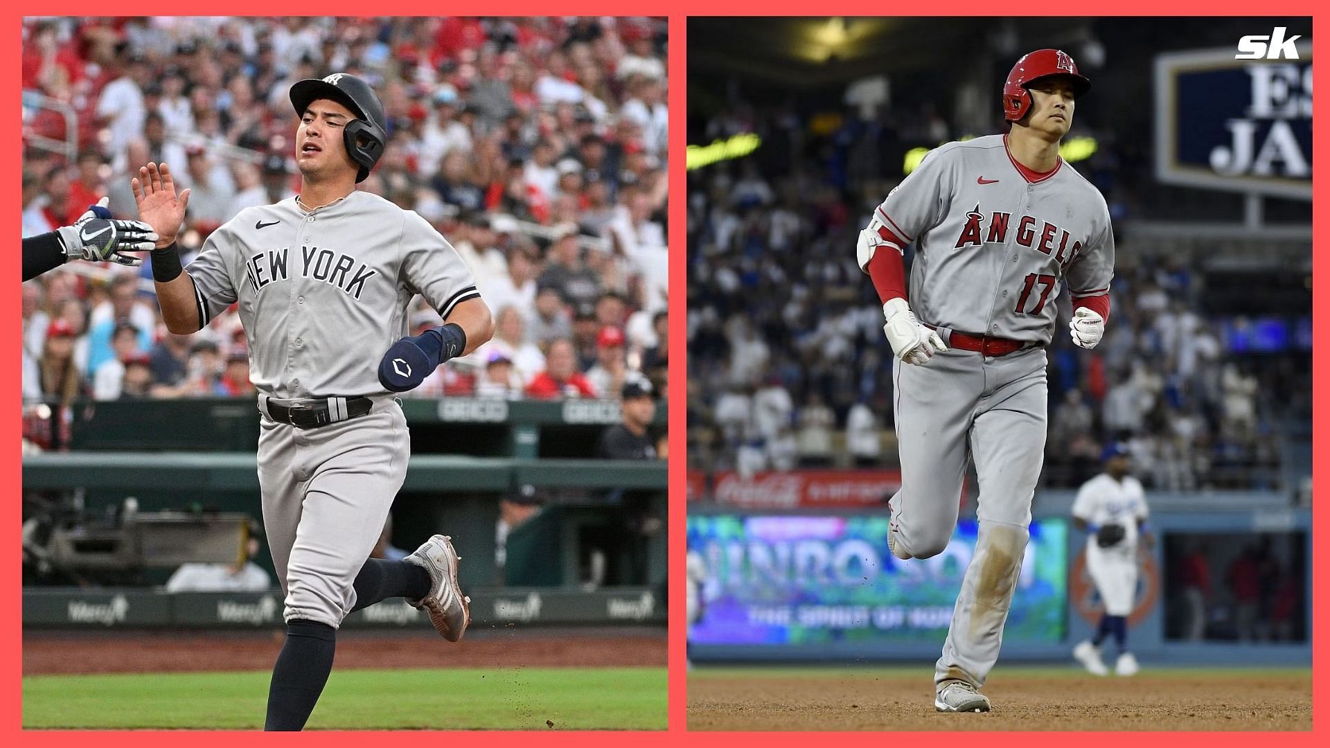 Shohei Ohtani hit the game tying home run against the New York Yankees as the away team