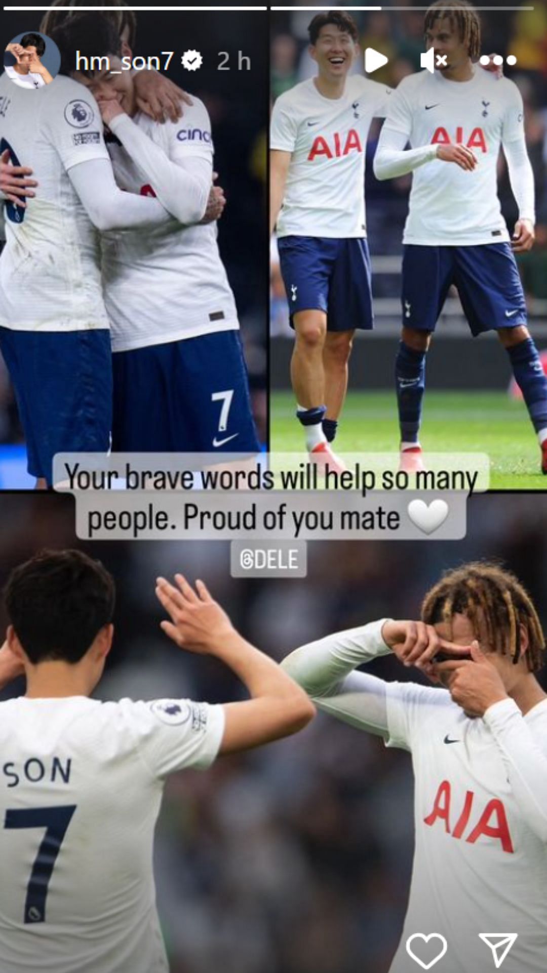 "Your brave words will help so many people" - Son Heung-Min sends
