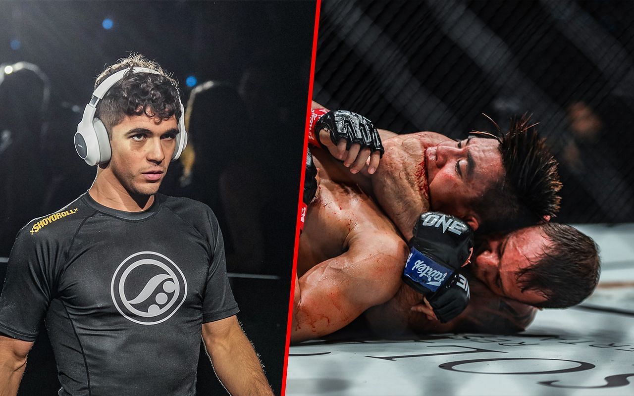 Mikey Musumeci (L) / Jarred Brooks in action (R) -- Photo by ONE Championship