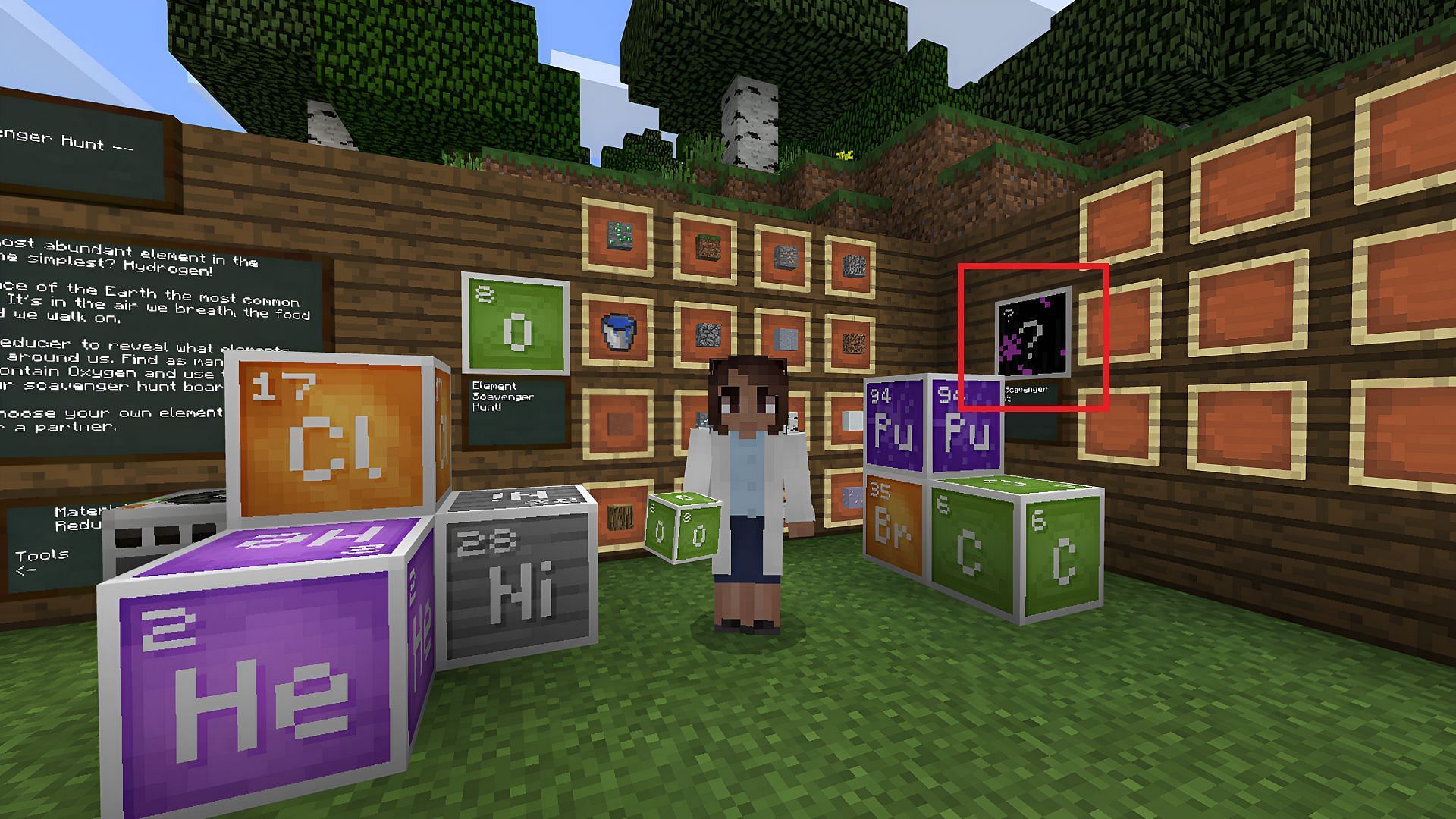 An extra element exists in the Periodic Table in Minecraft: Education Edition (Image via Mojang)