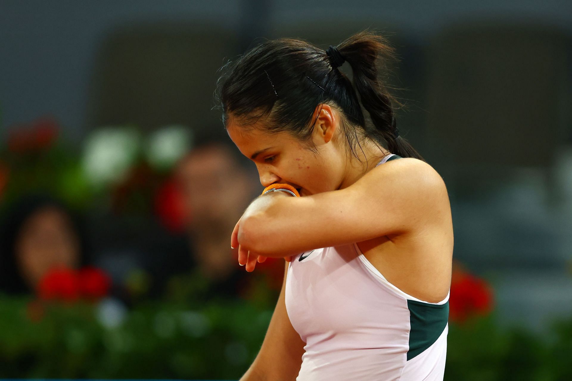 Emma Raducanu pictured at the Mutua Madrid Open - Day Six.