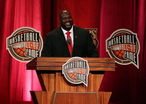 Shaquille O'Neal at the 2016 Basketball Hall of Fame Enshrinement Ceremony