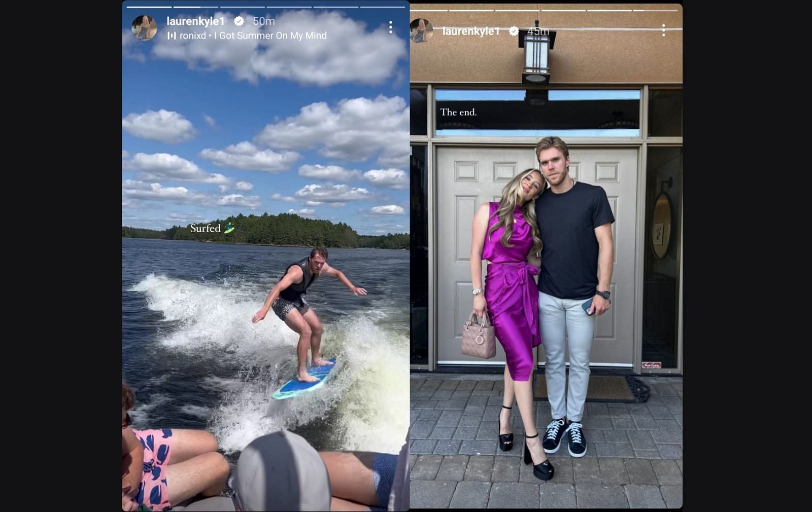 Connor McDavid shows off INSANE control while wakesurfing during lake trip with fiancee