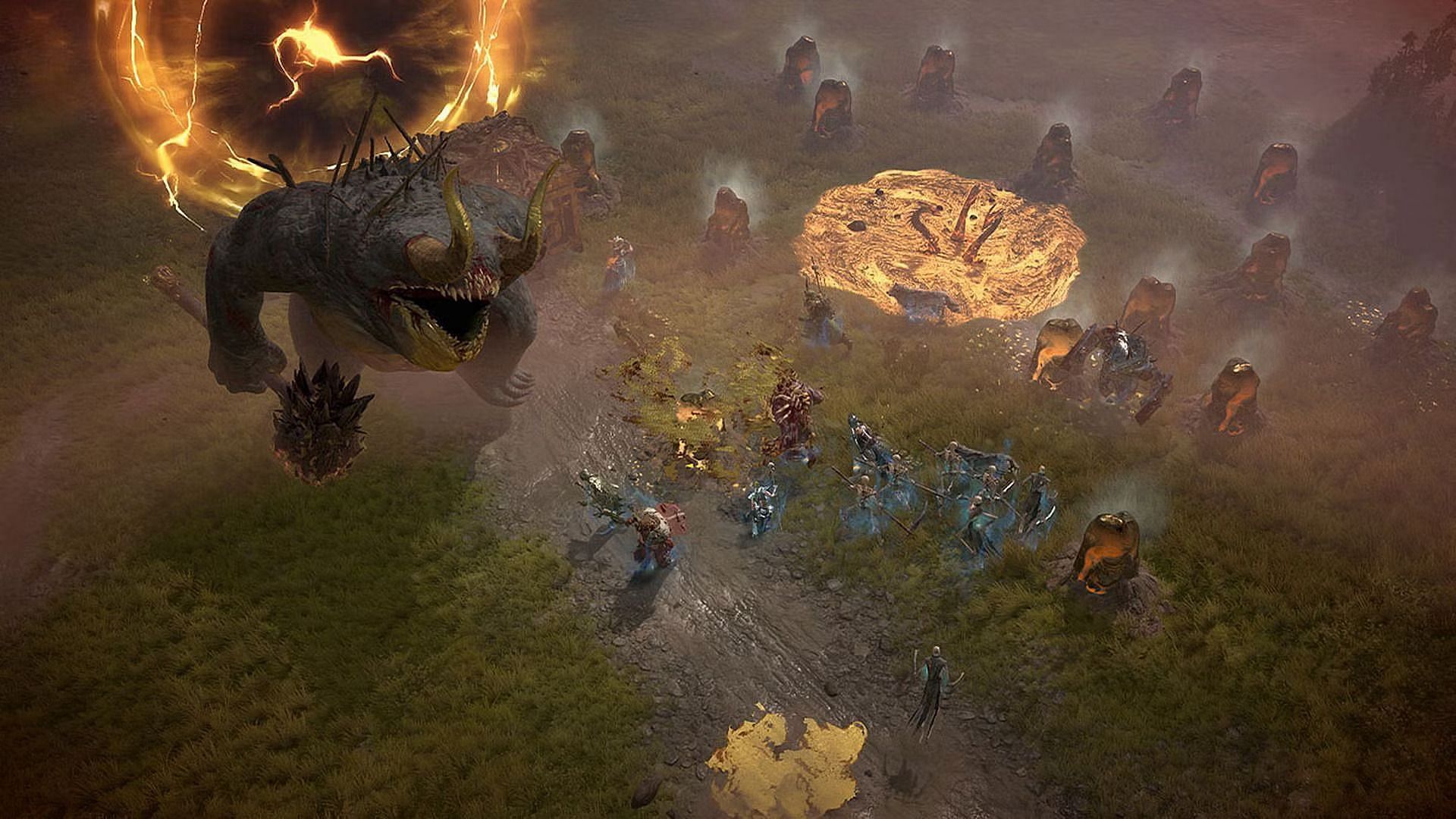 A in-game screenshot of a battle in Diablo 4.