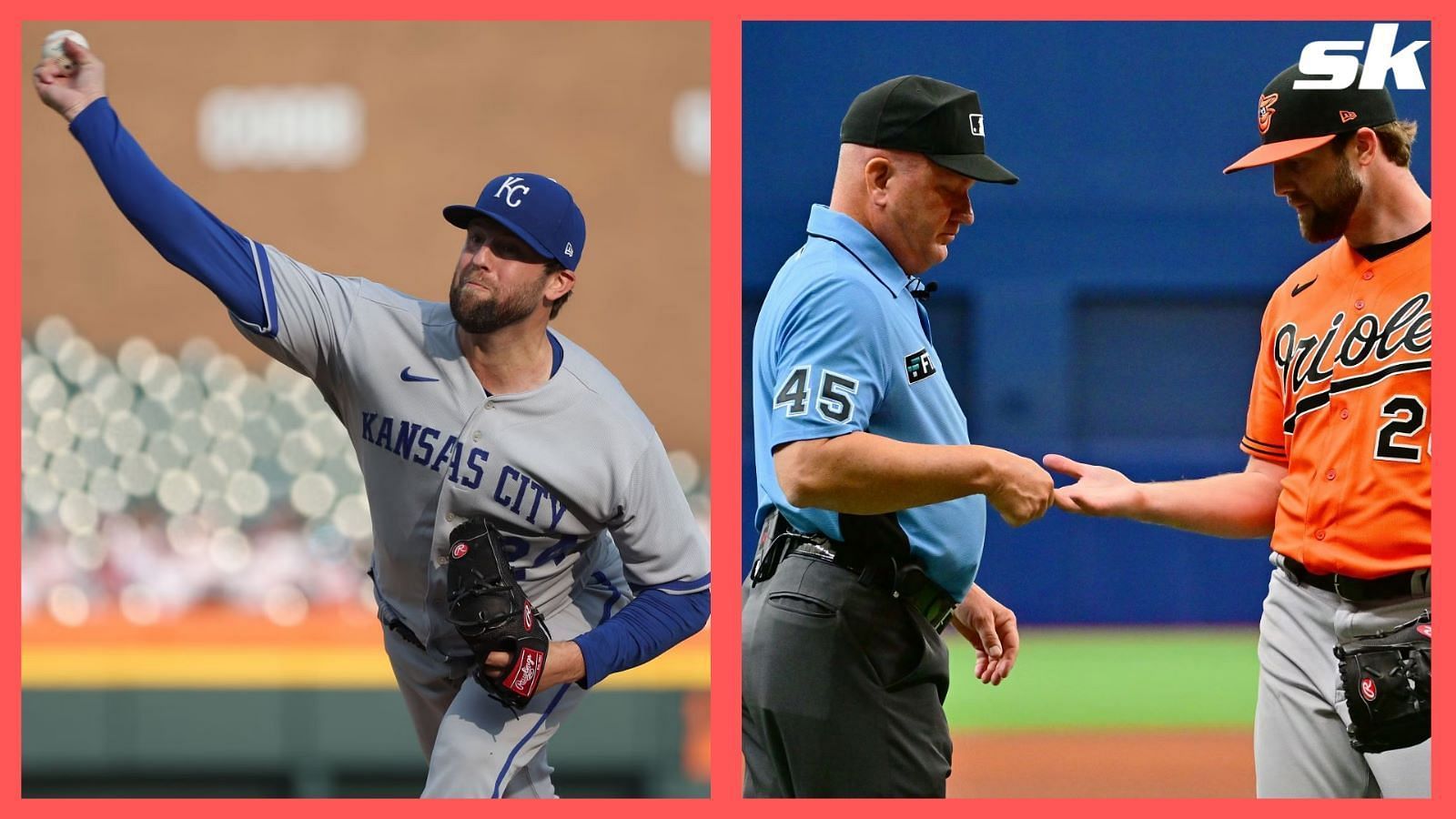 Baseball fans react to seeing possible foreign substance on Kansas City Royals pitcher Jordan Lyles&rsquo; wrist