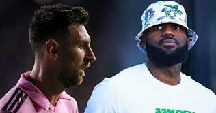 Watch: Lionel Messi and LeBron James embrace and exchange pleasantries in Inter Miami's game against Cruz Azul