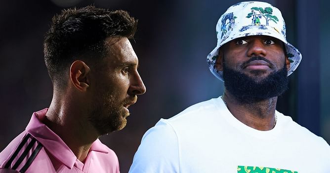 Watch: Lionel Messi and LeBron James embrace and exchange pleasantries in Inter Miami's game against Cruz Azul