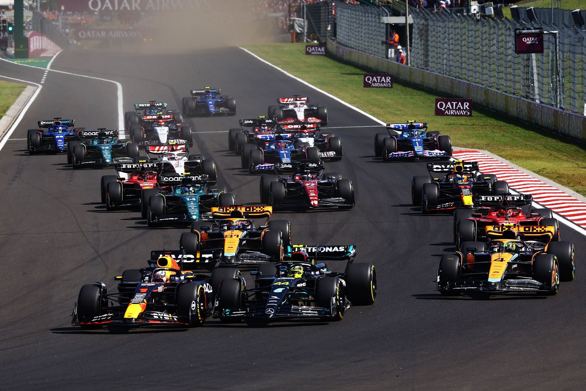 Lewis Hamilton at the race start