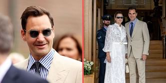 Roger Federer arrives at Wimbledon for special ceremony alongside wife Mirka