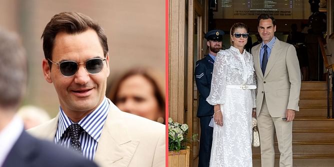 Roger Federer arrives at Wimbledon for special ceremony alongside wife Mirka