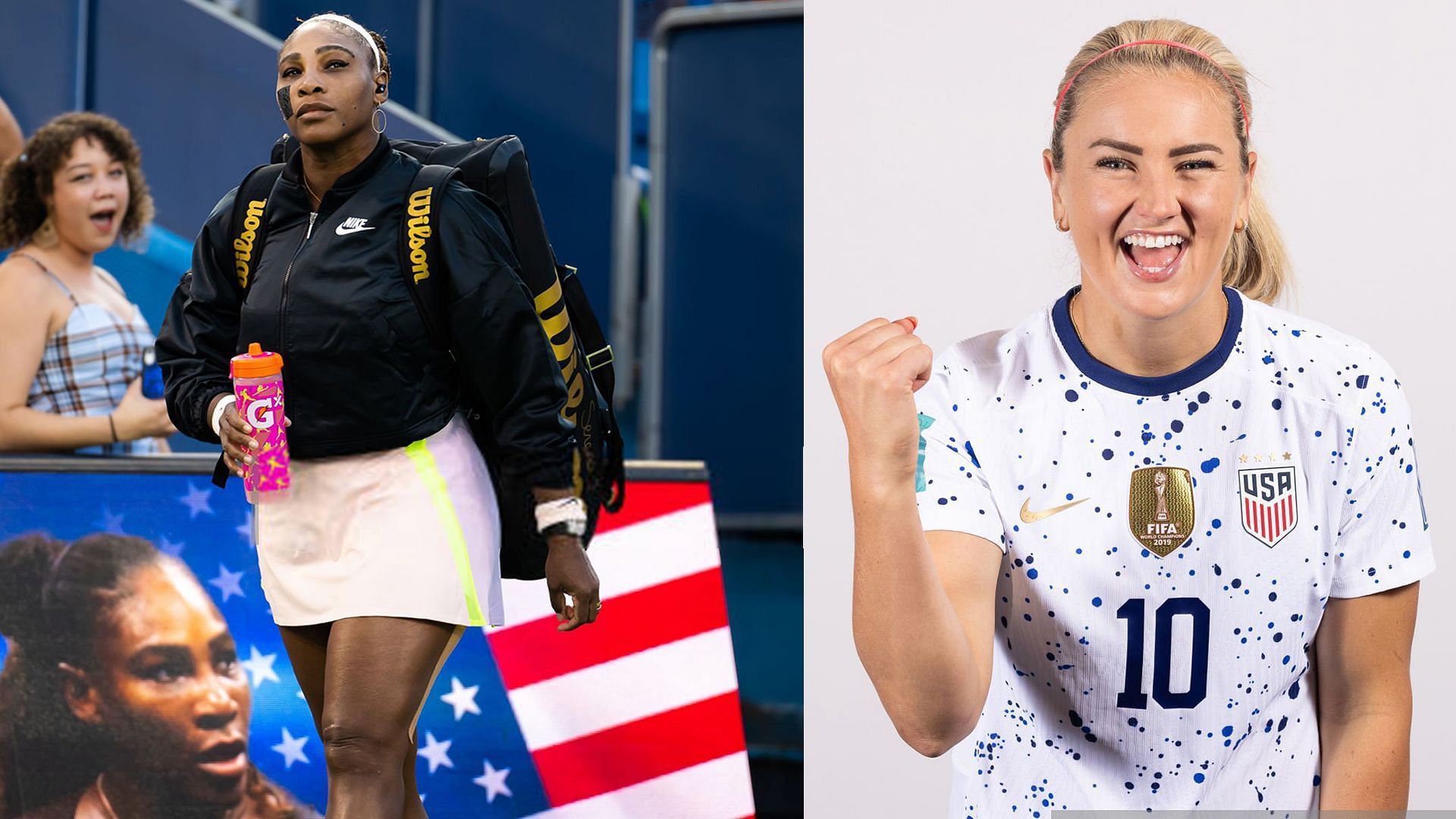 Serena Williams (L) and Lindsey Horan (R)