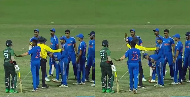 [WATCH] Harshit Rana and Soumya Sarkar involved in a heated argument during India A vs Bangladesh A semi-final