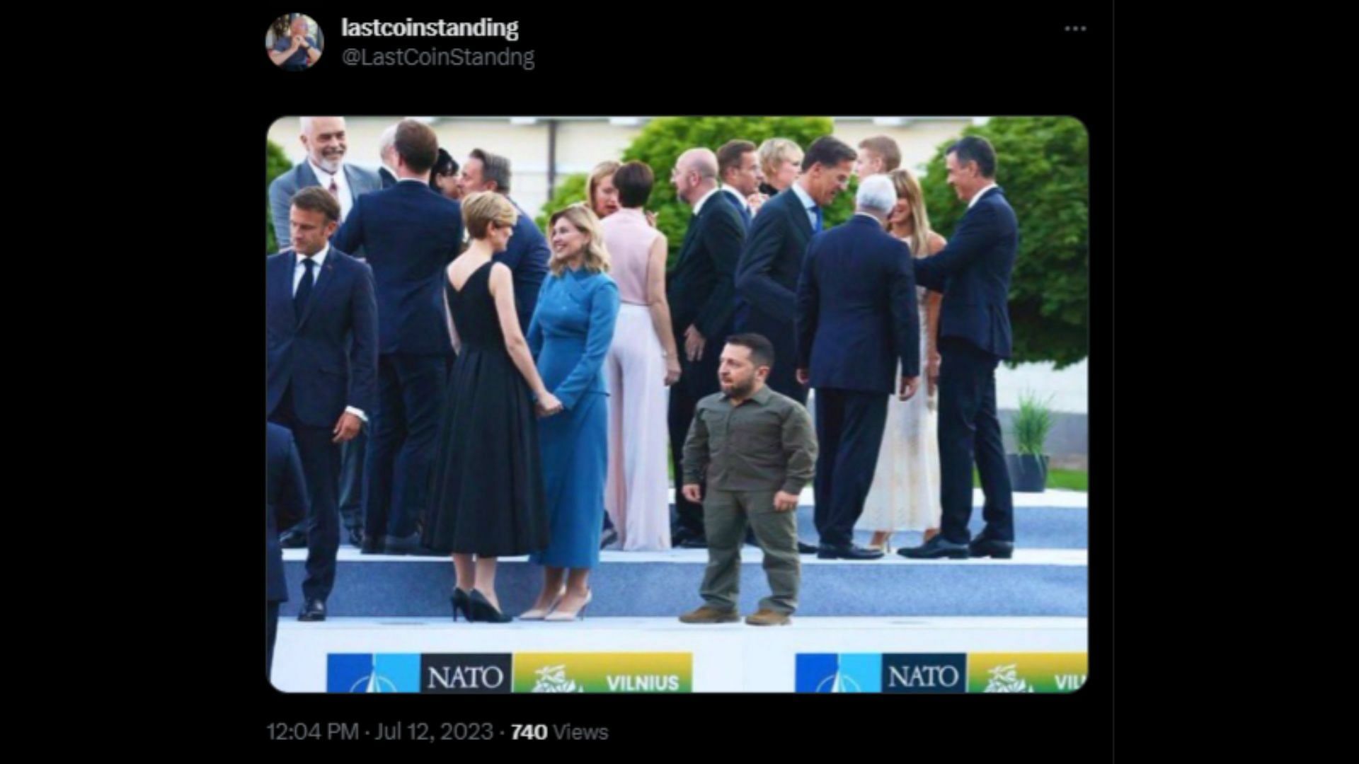 Screenshot of a Twitter user remarking on Zelensky&#039;s viral picture at the Vilnius NATO summit. (Photo @Kanthan2030/Twitter).