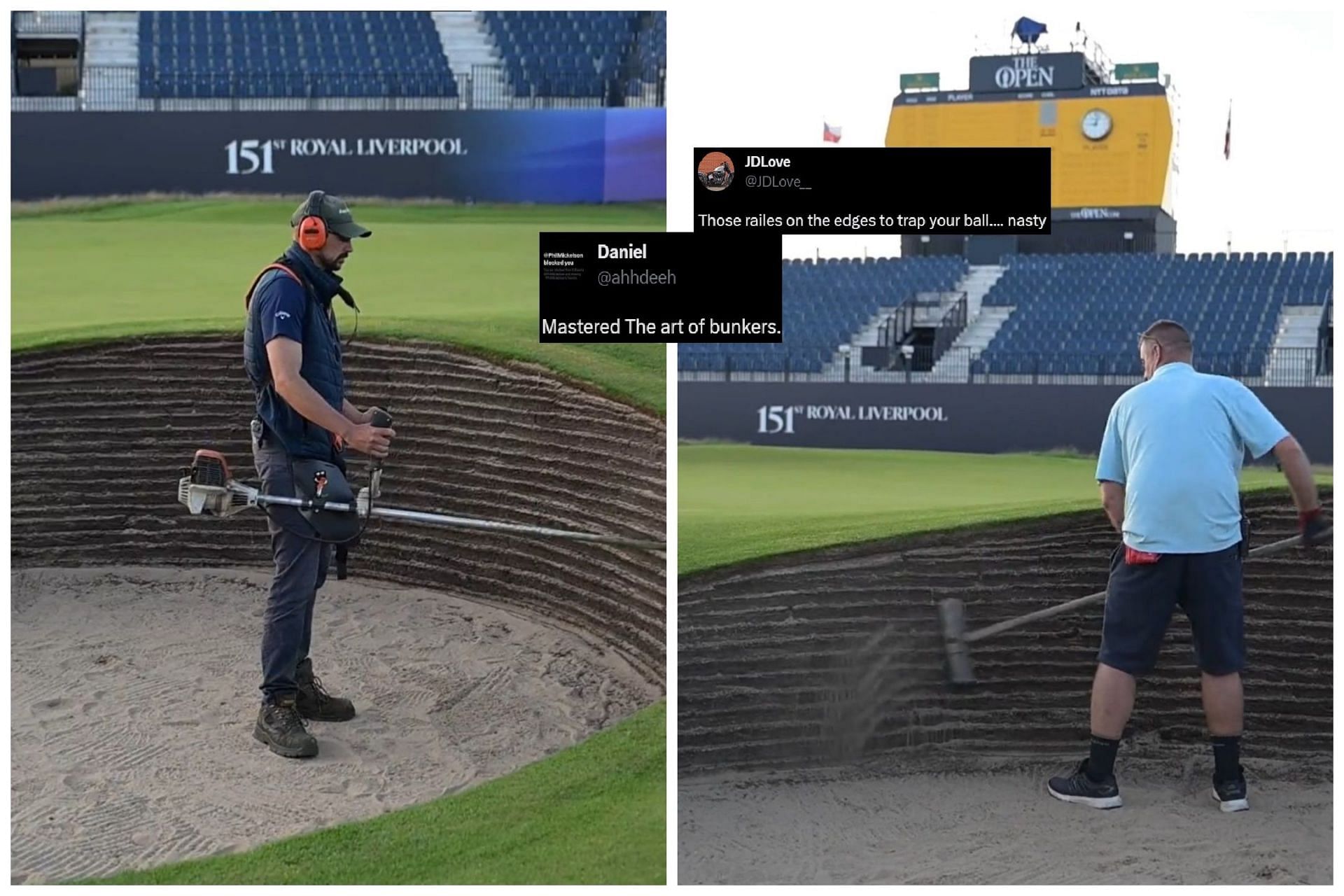 The Royal Liverpool prepares the 17th hole ahead of the 151st Open (Image via Twitter.com/PGATour)